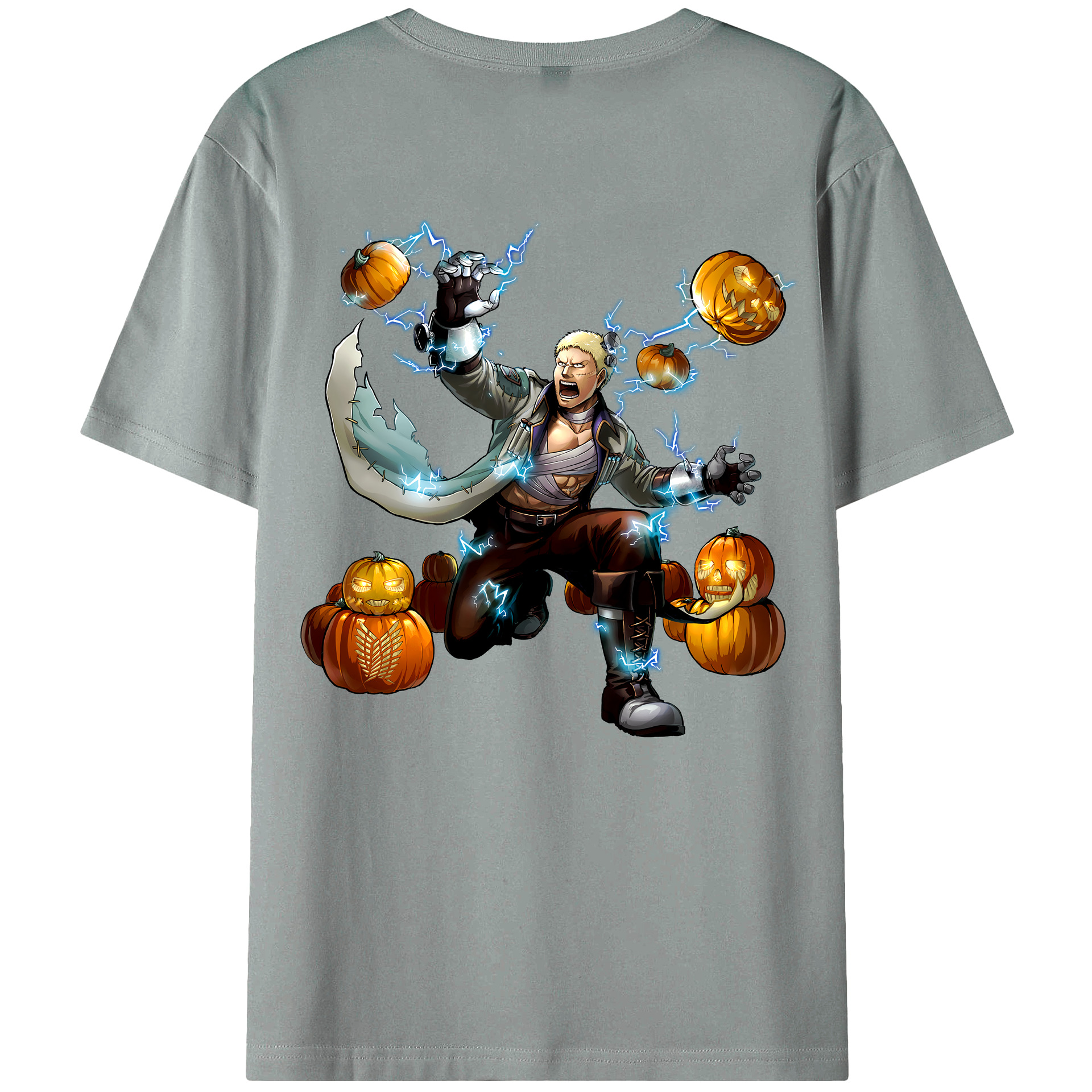 （画像用） 進撃の巨人 ライナー・ブラウン Attack on Titan Reiner Braun 綿100％ メンズ半袖Tシャツ（バックプリント） 通気性
